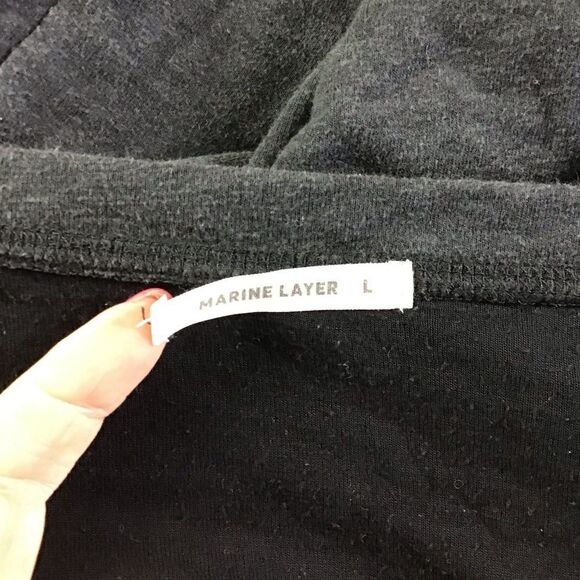 Marine Layer Charcoal Gray Double Layer Boxy Sweatshirt - Picture 6 of 9